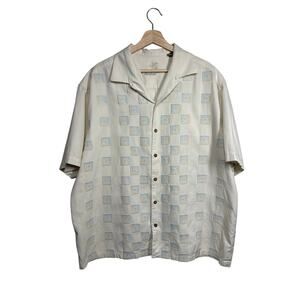 Tommy Bahama Men's Short Sleeve Button Up Silk Embroidered Camp Shirt Size XLX